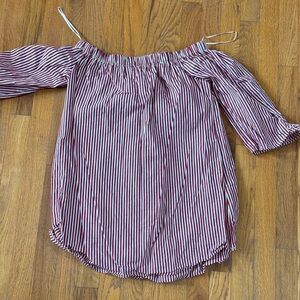 Striped Off-Shoulder Women's Top, size small.